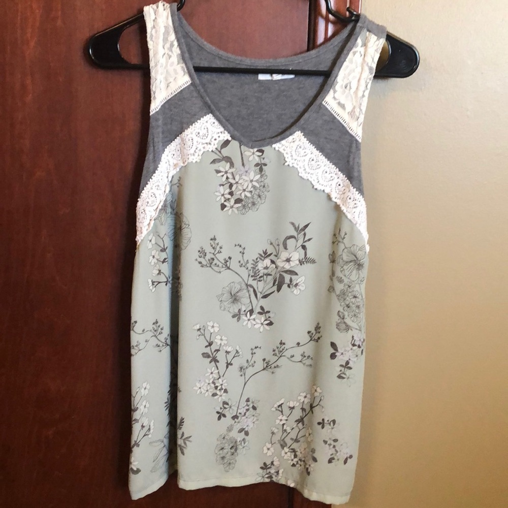 Knit Back Floral Tank